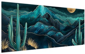 Obraz - Tyrkysová noc (120x50 cm)