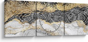 Obraz - Mandala v mramore (s hodinami) (90x30 cm)