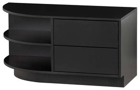 Čierny modulárny TV stolík z borovicového dreva 78x40 cm Finca – WOOOD