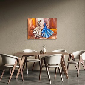 Sklenený obraz - Tanečnica, olejomaľba (70x50 cm)