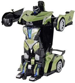 Lean Toys Zelený Transformer na diaľkové ovládanie 1:10