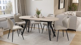 Mazzoni ALMO Kašmír / čierne nohy - OVÁLNY ROZKLADACÍ STÔL 140-240 cm PRE 10-12 OSÔB