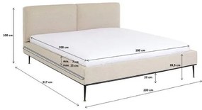 East Side manželská posteľ 180x200 cm béžová