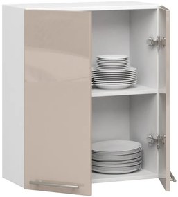 Horná kuchynská skrinka OLIWIA W 60 H720 biela / cappuccino, lesk