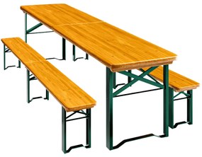 Pivný set MAXI sklápateľný, 220cm, prírodná hnedá Jurhan