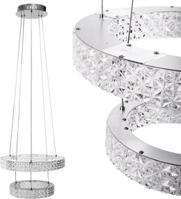 Toolight Toolight, LED krištáľové stropné svietidlo 40cm, 36W, 4000K, 3500 lm, MS006-CP, chrómová, OSW-09616