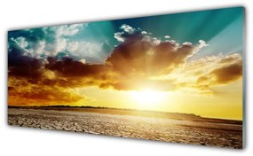 Obraz na akrylátovom skle Slnko púšť krajina 125x50 cm
