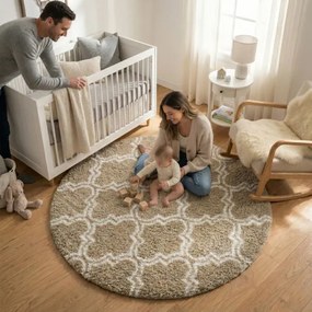 Protišmykový koberec DECOR béžový kruh