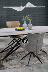 Rozkladací jedálenský stôl Alfredo 160/240 cm biely mramor/čierny