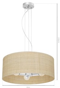Závesné svietidlo Marshall, 1x ratanové tienidlo, (fi 50cm), w