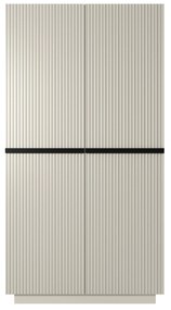 Skriňa Nicole 100 cm na sokli - kašmírová / čierna