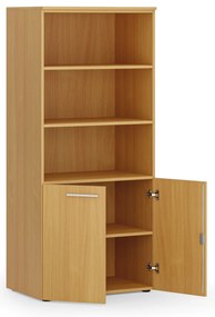 Kombinovaná kancelárska skriňa PRIMO WOOD, nízke dvere, 800 x 500 x 1781 mm, buk