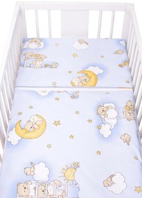 Obliečky do postieľky bavlna Premium Baby Nellys, Medvedík na rebríku, modré 135x100