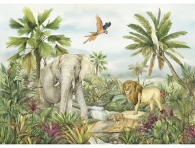 Detská fototapeta Colourful Jungle 252 x 182 cm, 4 diely