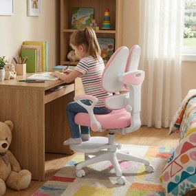 Detská rastúca stolička Neoseat KIDDY TWO — látka, prateľný poťah, ružová