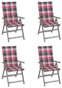 Záhradné sklápacie stoličky 4 ks s podložkami akáciový masív 3065390