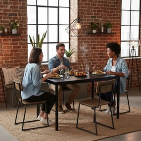 Kuchynský stôl čierny 120 x 60 cm – univerzálny stôl pre 4–5 osôb