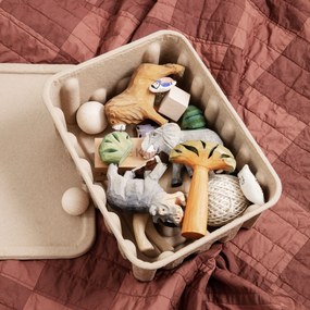 Ferm Living Úložný box s vekom Paper Pulp Small – set 2 ks