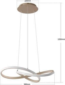 Brilagi - LED stmievateľný luster na lane INFINITY LED/55W/230V 50x50 cm béžový + diaľkové ovládanie