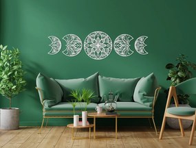 drevko 5-dielna mandala na stenu Rozmer obrazu: 18,5 x 65 cm, Farba dekorácie: Čierna