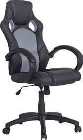 Kancelárske kreslo Leon, čierne/strieborné%