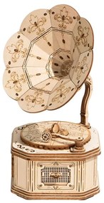 Robotime 3D drevené puzzle Gramofon 122 ks