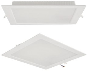 BERGE Štvorcový LED panel zapustený biely - 24W - PC - neutrálna biela