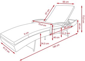 Záhradné relaxačné lehátko Avenberg VARADERO hnedá/béžová