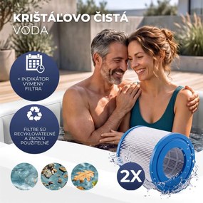 Nafukovacia vírivka OASIS pre 6 osôb, štvorcová, čierna Casaria