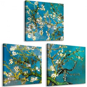 Artgeist Obraz - Blooming Almond (3 Parts) Veľkosť: 120x40, Verzia: Na talianskom plátne