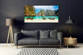 Obraz na akrylátovom skle Pláž more hory príroda 120x60 cm