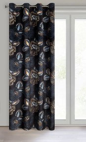 ZATEMŇOVACÍ ZÁVES NA KRÚŽKOCH LIMITED COLLECTION PEONIA2 140X250 CM ČIERNA