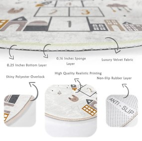 Krémovobiely detský koberec ø 120 cm Comfort – Mila Home