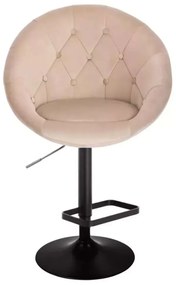 LuxuryForm DESIGN Barová stolička VERA VELUR na čiernom tanieri - latte