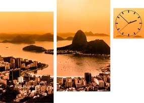 3-dielny obraz s hodinami, IRREGULAR RIO