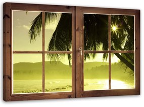 Obraz na plátně Pohled z okna Palm Sun - 100x70 cm