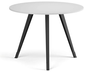 Konferenčný stôl PRIMO ZEN, priemer 100 cm, čierna podnož, biela