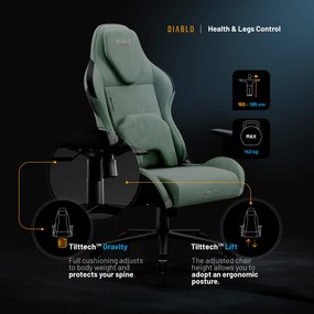 Zelené herné kreslo Diablo X.ONE Prime Ghotic Green