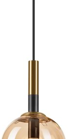 Luster na lanku ROLLO 1xE14/5W/230V zlatá/dymová béžová