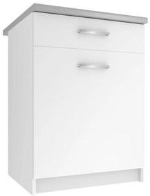 Kuchynská skrinka Belini spodná so zásuvkami 60 cm biely mat  s pracovnou doskou  TOR SDSZ1-60/0/WT/WT/0/E