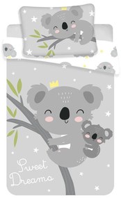 Sivá bavlnená detská obliečka do postieľky 100x135 cm Koala "Sweet Dreams" – Jerry Fabrics