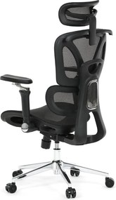 Kancelárska ergonomická stolička PORTE — sieťovina, čierna