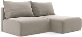 Taupe zamatová rozkladacia/s úložným priestorom rohová pohovka (pravý roh/s leňoškou) Kalena – Makamii