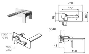 Podomietková umývadlová batéria v lesklej striebornej farbe (1 výstup) Spy – Sapho