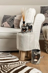 Svietnik so srdcom zdobený kožou so vzorom Zebra - 11,5*11,5*16cm