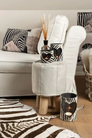 Svietnik so srdcom zdobený kožou so vzorom Zebra - 11,5*11,5*16cm
