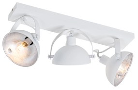 Priemyselné stropné svietidlo biele so strieborným 3-svetlom nastaviteľné - Magnax