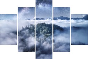 Obraz lesa v hmle (150x105 cm)