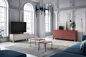 TV stolík Sonatia II 150 cm trojdverový na guľatých nohách - kašmírový