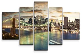 Sablio Obraz - 5-dílný Brooklynský most - 125x90 cm